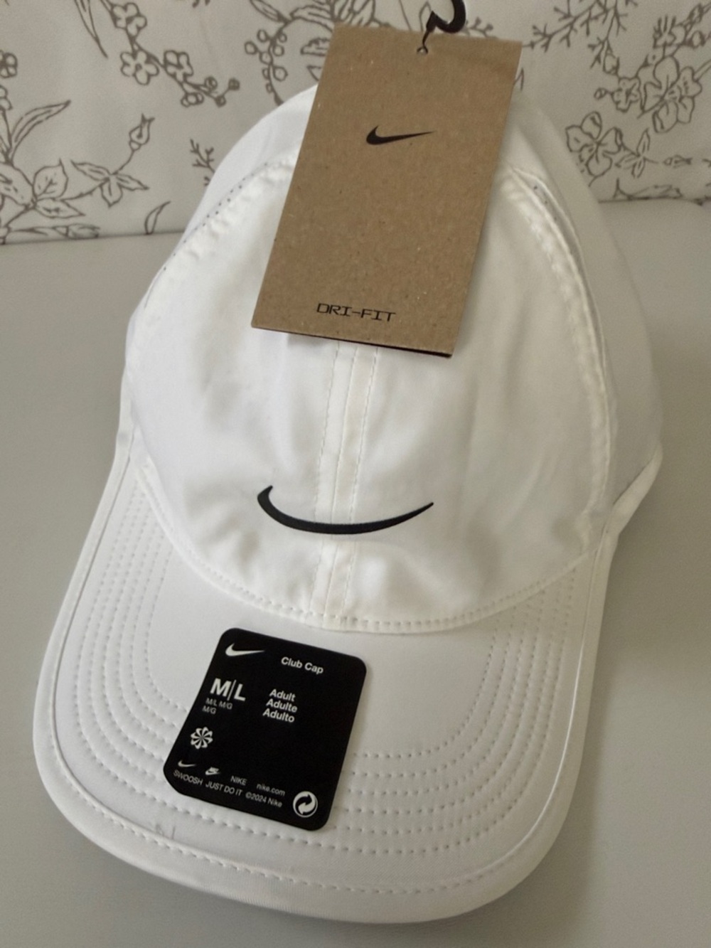Nike White Cap with Black Swoosh